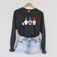 Three Gnomes School Books Pencil Apple Student Teacher For Men Women Girls Kids Raglan Sleeve Sweatshirt Dark Grey Heather