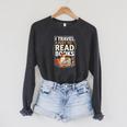 I Travel Just To Read Books For Women Vacation Raglan Sleeve Sweatshirt Dark Grey Heather