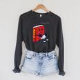 Trendy Graphic Math Book Gamer Homework Break Raglan Sleeve Sweatshirt Dark Grey Heather