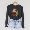 Unearth a Story Dinosaur Reading Book Dino T Rex Summer 2026 Raglan Sleeve Sweatshirt Dark Grey Heather