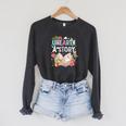 Unearth A Story Library Book Reading Program 2026 Summer Raglan Sleeve Sweatshirt Dark Grey Heather