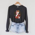 Unicorn Reading Book Graphic Unicorn With Book Floral Raglan Sleeve Sweatshirt Dark Grey Heather
