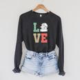 Valentines Day Book Lover Reading Raglan Sleeve Sweatshirt Dark Grey Heather