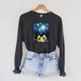 Van Gogh Starry Night Ghost Book Reading Camping Halloween Raglan Sleeve Sweatshirt Dark Grey Heather Van Gogh Starry Night Ghost Book Reading Camping Halloween Raglan Sleeve Sweatshirt Dark Grey Heather