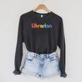 Vintage Librarian Definition Keeper Of Books Back To School Raglan Sleeve Sweatshirt Dark Grey Heather