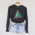 Vintage Retro Dear Santa Books Only Christmas Xmas Holiday Raglan Sleeve Sweatshirt Dark Grey Heather
