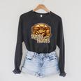 Vintage Style Maine Coon Cat Reading Books And Floofs Premium Tri-Blend Raglan Sleeve Sweatshirt Dark Grey Heather