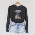 Weightlifting Book Lover Bookworm Lifting To Hold More Books Raglan Sleeve Sweatshirt Dark Grey Heather