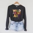 Wild About Art Books Animal Safari Children's Art Teacher Raglan Sleeve Sweatshirt Dark Grey Heather Wild About Art Books Animal Safari Children's Art Teacher Raglan Sleeve Sweatshirt Dark Grey Heather