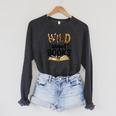Wild About Books Booklover & Bibliophile Raglan Sleeve Sweatshirt Dark Grey Heather