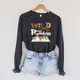 Wild About Reading Animals And Book Lovers Teacher Kids Raglan Sleeve Sweatshirt Dark Grey Heather