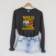 Wild About Reading Back To School Teacher Books Read Raglan Sleeve Sweatshirt Dark Grey Heather