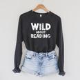 Wild About Reading Book Lover Library Raglan Sleeve Sweatshirt Dark Grey Heather Wild About Reading Book Lover Library Raglan Sleeve Sweatshirt Dark Grey Heather