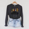 Wild About Reading Reading Books And Bookworm Library Day Raglan Sleeve Sweatshirt Dark Grey Heather