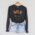 Wild About Reading Library Day Reading Books And Bookworm Raglan Sleeve Sweatshirt Dark Grey Heather