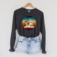 Wildflower Book Lovers For Summer Reading Booktrovert Women Raglan Sleeve Sweatshirt Dark Grey Heather