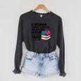 A Woman Cannot Survive On Books Alone She Also Needs Yarn Raglan Sleeve Sweatshirt Dark Grey Heather A Woman Cannot Survive On Books Alone She Also Needs Yarn Raglan Sleeve Sweatshirt Dark Grey Heather