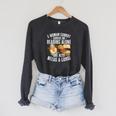 A Woman Cannot Survive On Reading Alone Corgi Book Raglan Sleeve Sweatshirt Dark Grey Heather