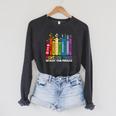 Women Book Flower Fight For Those Without Your Privilege Raglan Sleeve Sweatshirt Dark Grey Heather