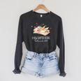 Women A New Chapter Begins Floral Book Retirement Teacher Raglan Sleeve Sweatshirt Dark Grey Heather