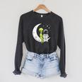 Women's Alien And Astronaut Reading On Moon Kids Sci Fi Book Raglan Sleeve Sweatshirt Dark Grey Heather Women's Alien And Astronaut Reading On Moon Kids Sci Fi Book Raglan Sleeve Sweatshirt Dark Grey Heather