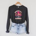 Womens Book Girl Summer Beach Vacation Book Lover Raglan Sleeve Sweatshirt Dark Grey Heather