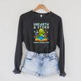 Women's Book Sea Turtle Summer Reading 2026 Unearth a Story Raglan Sleeve Sweatshirt Dark Grey Heather Women's Book Sea Turtle Summer Reading 2026 Unearth a Story Raglan Sleeve Sweatshirt Dark Grey Heather