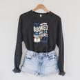 Women's Booktrovert Introvert Reader Library Card Coffee Books Raglan Sleeve Sweatshirt Dark Grey Heather