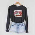 Women's DCC The Desperado Club So Fun It Hurts Graffiti Sign Book Raglan Sleeve Sweatshirt Dark Grey Heather