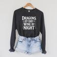 Women's Fantasy Books Reading Time Dragons By Day Wine By Night Raglan Sleeve Sweatshirt Dark Grey Heather Women's Fantasy Books Reading Time Dragons By Day Wine By Night Raglan Sleeve Sweatshirt Dark Grey Heather
