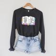 Women's Good Place Right Now In My Book Of Course Not Mentally Raglan Sleeve Sweatshirt Dark Grey Heather