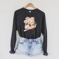 Women's I'm Booked Floral Book Lovers Readers Raglan Sleeve Sweatshirt Dark Grey Heather Women's I'm Booked Floral Book Lovers Readers Raglan Sleeve Sweatshirt Dark Grey Heather