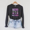 Women's Nothing Beats Reading Rock Paper Scissors Book Lover Raglan Sleeve Sweatshirt Dark Grey Heather Women's Nothing Beats Reading Rock Paper Scissors Book Lover Raglan Sleeve Sweatshirt Dark Grey Heather