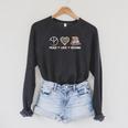 Women's Peace Love Reading Book Reader Book Lover Vintage Bookworm Raglan Sleeve Sweatshirt Dark Grey Heather