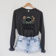 Women's Well Read Trash Panda Book Lover Raccoon Raglan Sleeve Sweatshirt Dark Grey Heather