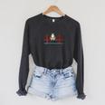 Women's San Franciscos Cat Golden Gates Bridge Cat Reading Books Raglan Sleeve Sweatshirt Dark Grey Heather