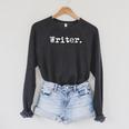 Writer Writing Book Author Novelist Christmas Raglan Sleeve Sweatshirt Dark Grey Heather