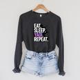Yaoi Eat Sleep Repeat Manga Anime Book Premium Tri-Blend Raglan Sleeve Sweatshirt Dark Grey Heather