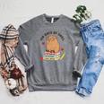 100 Days Of Chill Cute Capybara School Book Lover Raglan Sleeve Sweatshirt Deep Heather