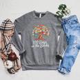 100th Day Of School Books Tree Reading Raglan Sleeve Sweatshirt Deep Heather