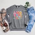 100th Day Of School Teacher Floral 100 Days In The Books Raglan Sleeve Sweatshirt Deep Heather