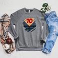 71st Birthday Comic Book Hero Born In 1954 Raglan Sleeve Sweatshirt Deep Heather