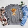 Adorable Fawn Reading Book Lover With Raglan Sleeve Sweatshirt Deep Heather Adorable Fawn Reading Book Lover With Raglan Sleeve Sweatshirt Deep Heather