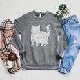Adult Coloring Book CAT Mandala Flowers T-Shirt Raglan Sleeve Sweatshirt Deep Heather
