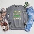 You Are Affirmations Goose StPatrick's Day Book Teacher Raglan Sleeve Sweatshirt Deep Heather