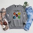Animorphs Split Face Character Colorful Grid Book Series Raglan Sleeve Sweatshirt Deep Heather