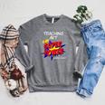 Art Painting School Teacher Superhero Superpower Comic Book For Men Women Raglan Sleeve Sweatshirt Deep Heather