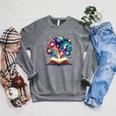 Astronomy Space Lover Books Bookworm Raglan Sleeve Sweatshirt Deep Heather