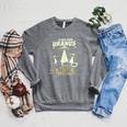 Attack From Uranus Retro Space Alien UFO Comic Book Raglan Sleeve Sweatshirt Deep Heather