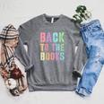 BACK TO THE BOOKS Happy First Day School Future Grads Raglan Sleeve Sweatshirt Deep Heather BACK TO THE BOOKS Happy First Day School Future Grads Raglan Sleeve Sweatshirt Deep Heather